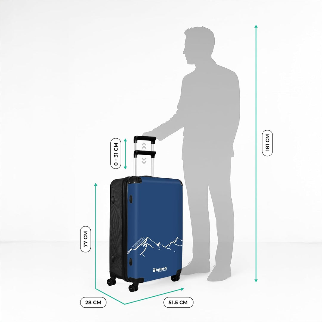 NoBoringSuitcases.com® Koffer XL Gross 77x51.5x28 cm Hartschale Reisekoffer 4 Rollen Leicht Koffer T