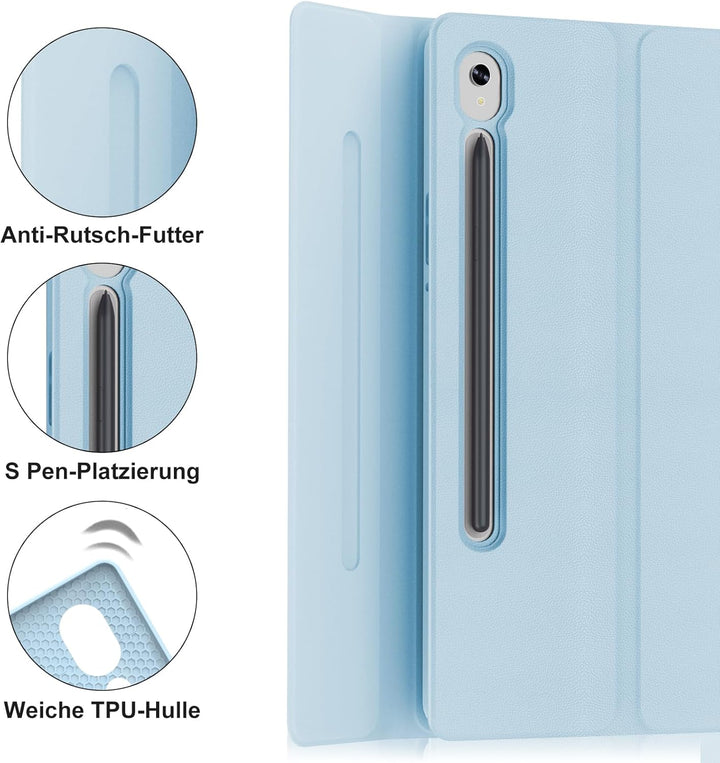 IVEOPPE Hülle mit Tastatur für Samsung Galaxy Tab S10 FE+ 13.1 Zoll, Deutsches QWERTZ-Layout, Tastat