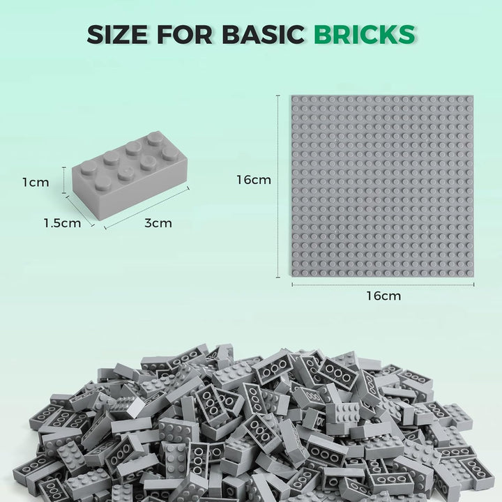 500 Stücke 2X4 Classic Bausteine Set, Klassische stapelbare Grundplatten, Geeignet für Jungen und Mä