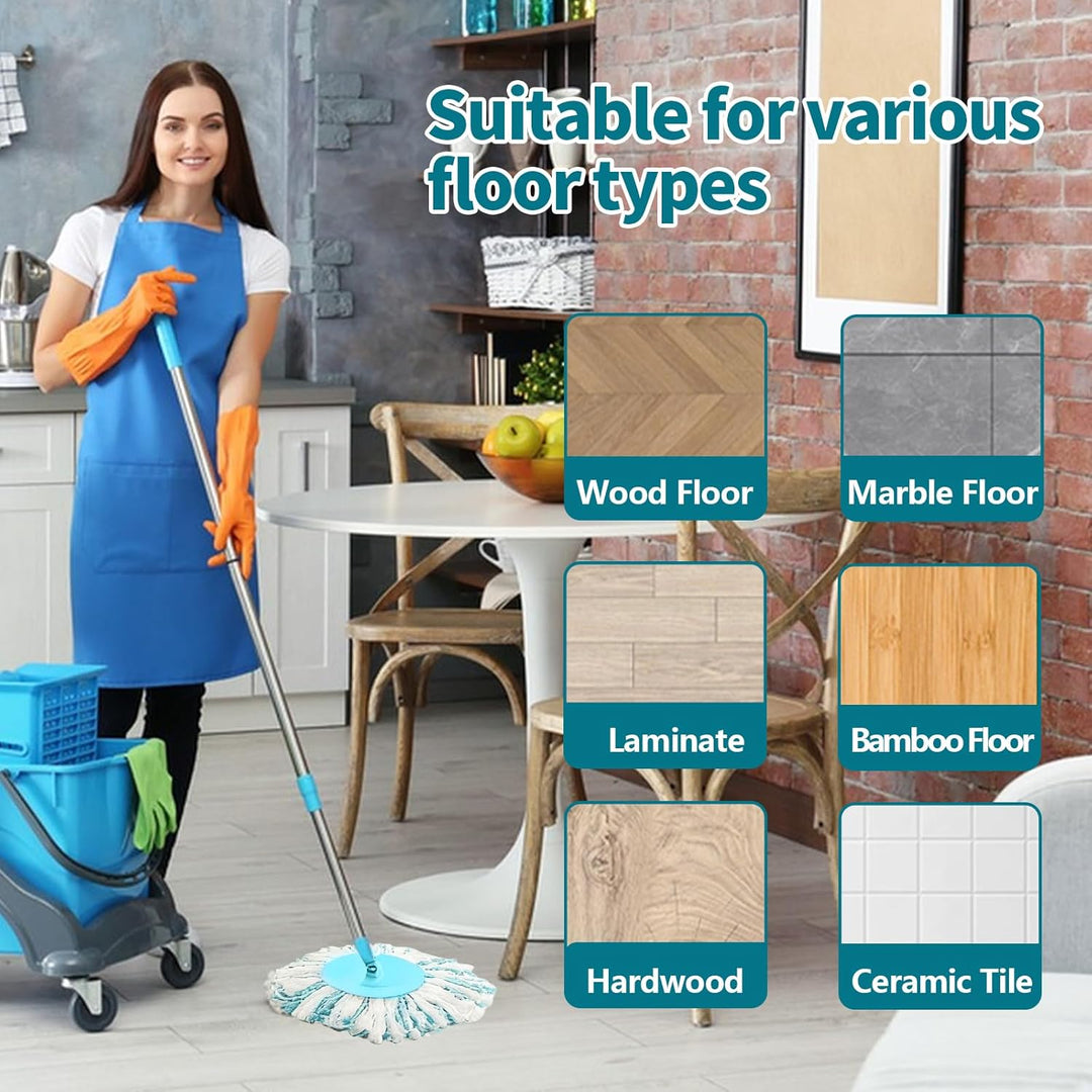 Clean Twist Disc Mop, 4 Stück Wischmop Ersatzbezug Kompatible Ersatzmoppköpfe Ersatzkopf für Leifhei