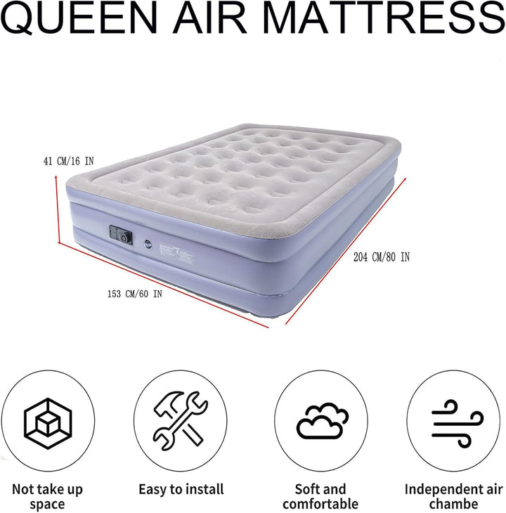 Icelus Luftmatratze 2 Personen,Doppel-Luftbett Selbstaufblasend mit Integrierte Pumpe,Aufblasbare Ma