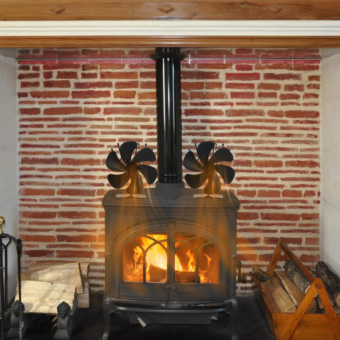 Jopassy 6 Blättern Kaminventilator, Ofenventilator hitzebetrieben， Umweltfreundlich Friendly Kamin V