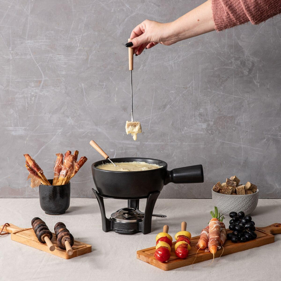 Boska Fondue-Set Nero/robuster Look / 1,3 L/Keramik/Gusseisen/Silber/Schwarz / 290 x 200 x 160 mm 30