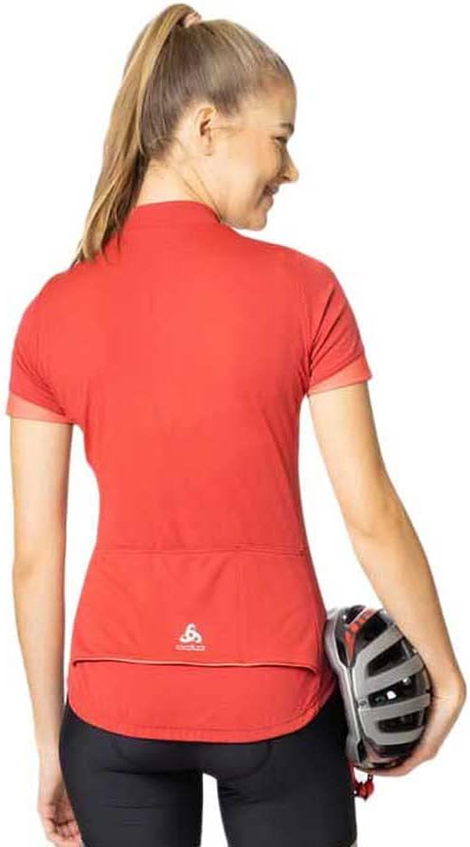 Odlo Damen Essentials_411971 Radtrikot halber Reissverschluss (1er Pack) S American Beauty - Cayenne
