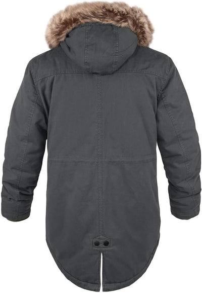 bw-online-shop Winterparka Fishtail mit Futter Herren Parka Jacke L Anthrazit, L Anthrazit