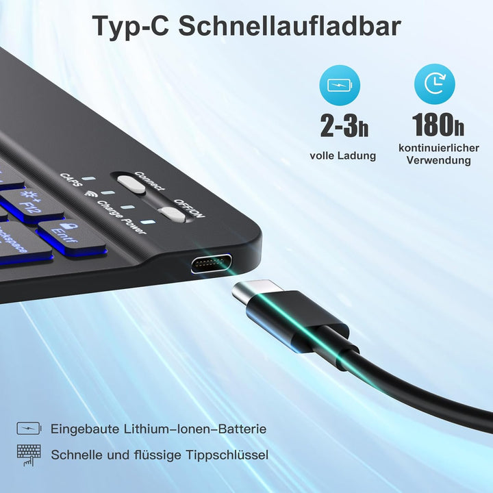 Vobafe Hülle mit Tastatur für iPad Air 11 Zoll M2 2024/iPad Air 6 5 4 2022 2020 10,9 Zoll, 7 Farben
