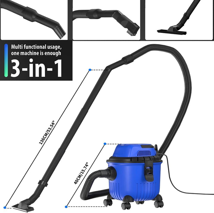 Nass-Trockensauger, Teppich Reiniger, 800W Waschsauger, 3 in 1 Staubsauger Nasssaugen - Trockensauge