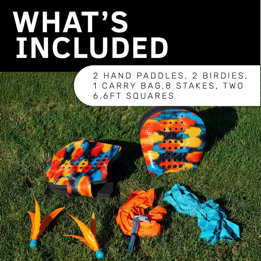 Waboba Battle Bird - Rethink Your Paddle Game - Backyard Set Includes: 2 Wearable Paddles, 2 small B