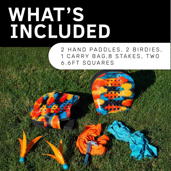 Waboba Battle Bird - Rethink Your Paddle Game - Backyard Set Includes: 2 Wearable Paddles, 2 small B