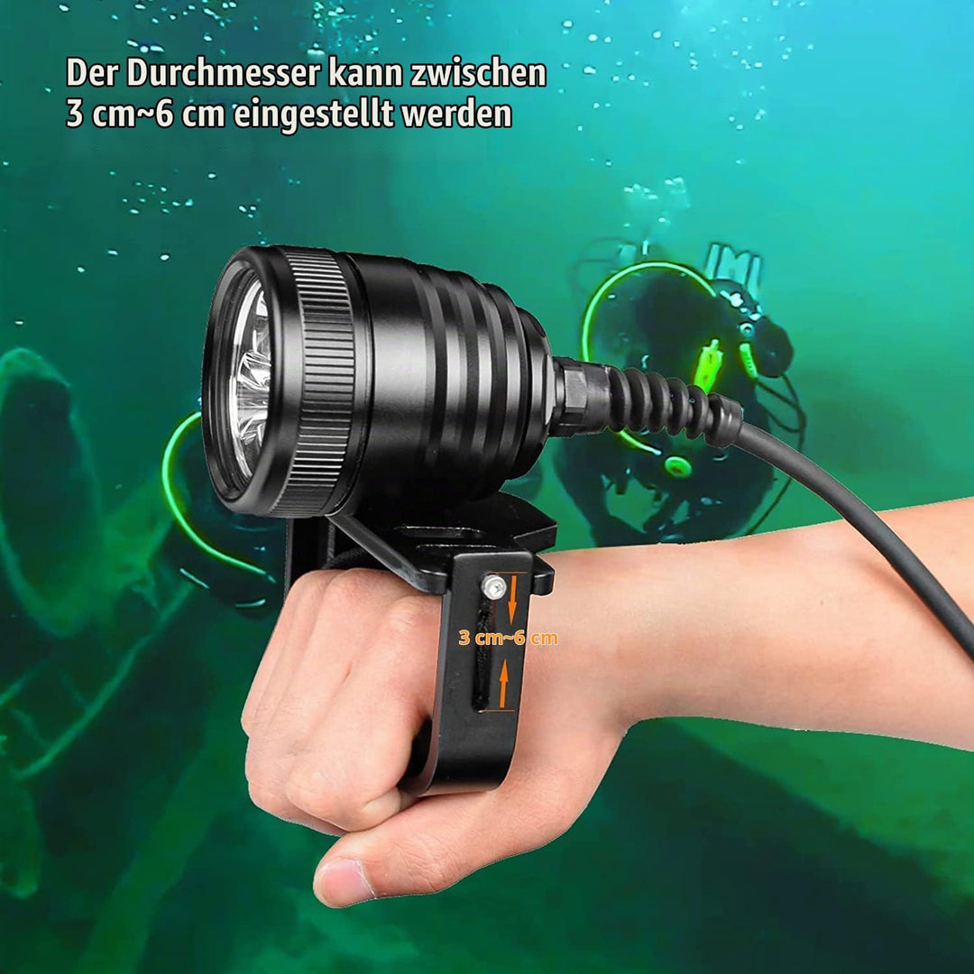 Odepro WD70 Taucherleuchten 3000 Lumen Taucher Taschenlampe Split Tauchtaschenlampe Geteiltes Tauchl