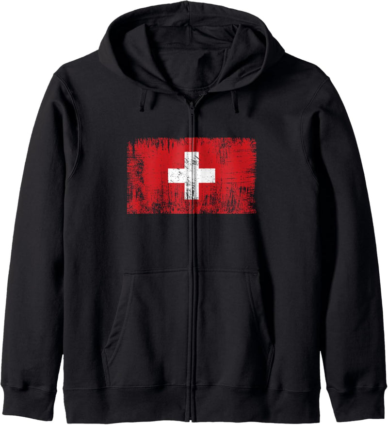 Schweiz Flagge Schweizer-Fahne Geschenk Fussball-Fan Sport Kapuzenjacke