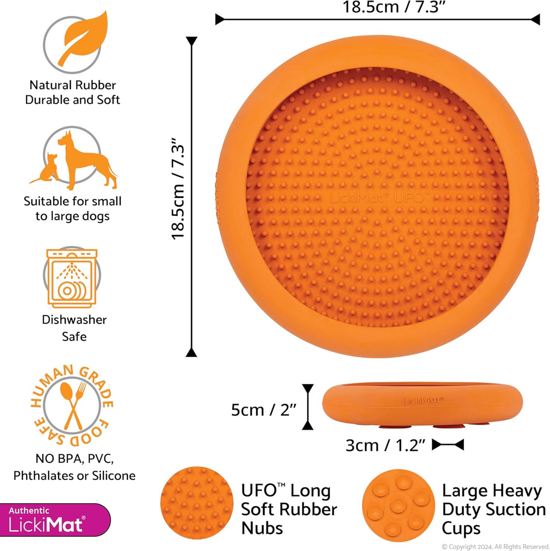 LickiMat UFO Ablenker für Baden, Duschen und Pflegen, Naturkautschuk, grosser Schnuller, Lecknoppen,