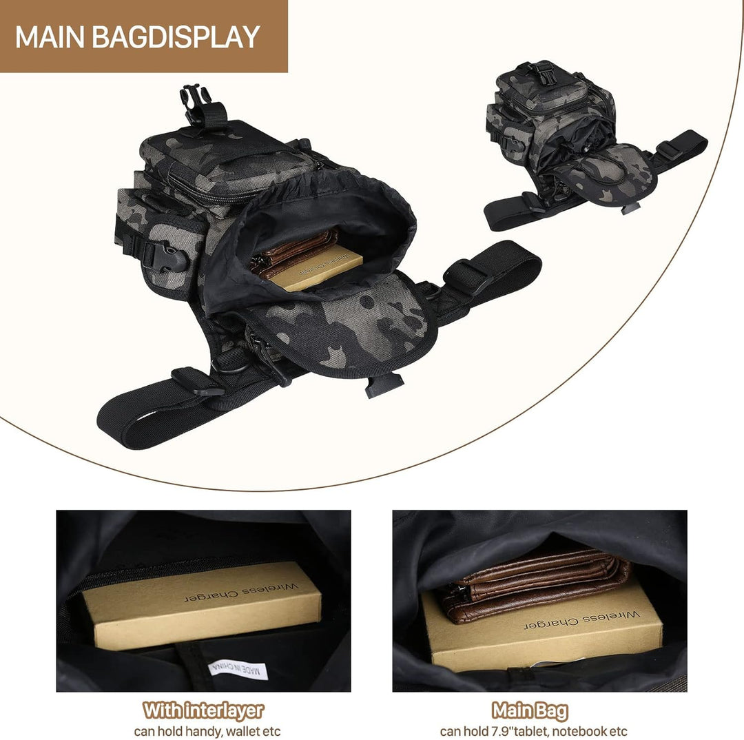 Huntvp Taktisch Beintasche Militär Beinbeutel MOLLE Hüfttasche Sport Tactical Leg Bag Armee Beintasc