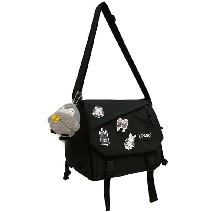 Niedliche Umhängetasche, ästhetische Umhängetasche, Nylon Y2K Schultertasche für Frauen Männer P01-s