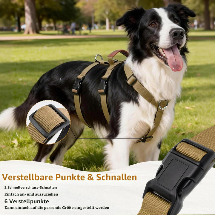 Hundegeschirr Ausbruchsicher, Anti Zug Sicherheitsgeschirr Hund, Verstellbare Brustgeschirr mit Gepo