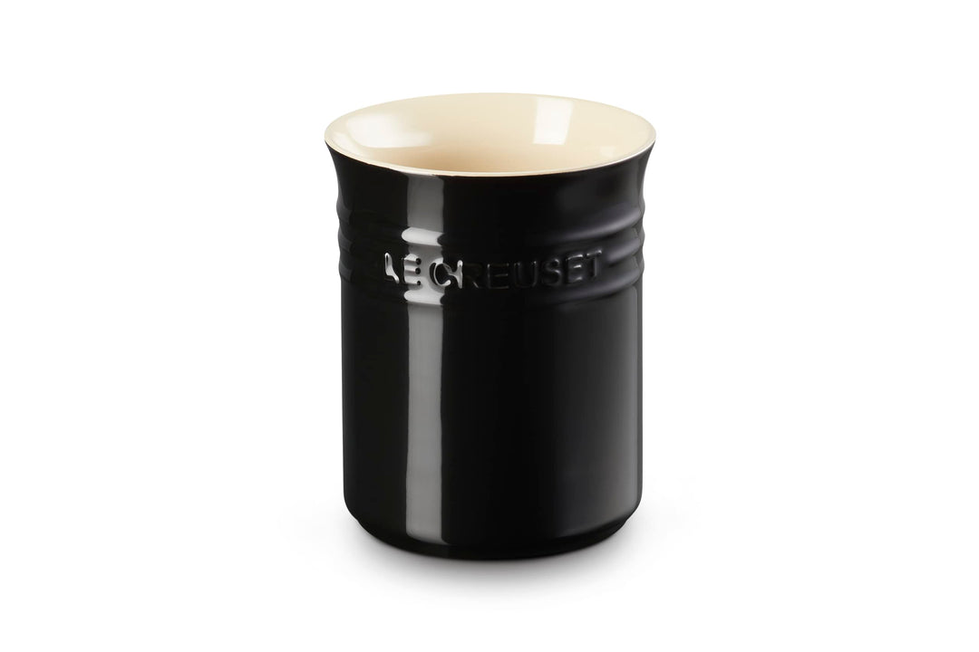 Le Creuset Topf für Kochkellen aus Steinzeug, 1,1 Liter, Schwarz glänzend, 71501111400001, Schwarz G