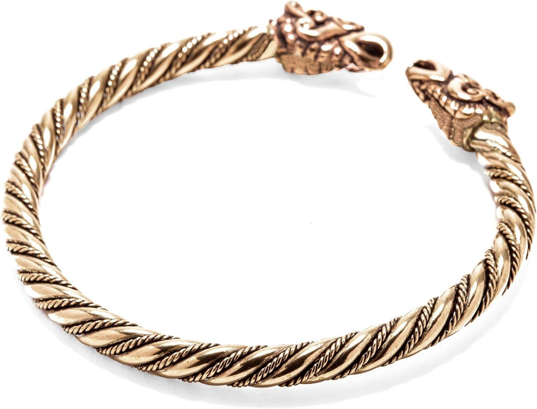 Windalf Wikinger Armreif ODINS RABEN 5.7 cm Wikinger Hugin Munin Armschmuck Handarbeit Bronze