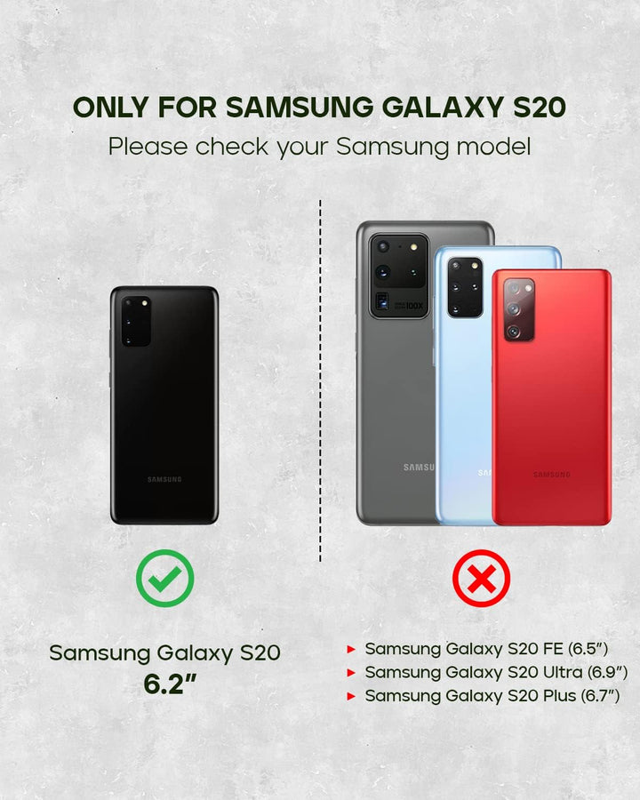 Porter Riley - Lederhülle für Samsung Galaxy S20. Premium Echtleder Standhülle/Cover/Brieftasche kom
