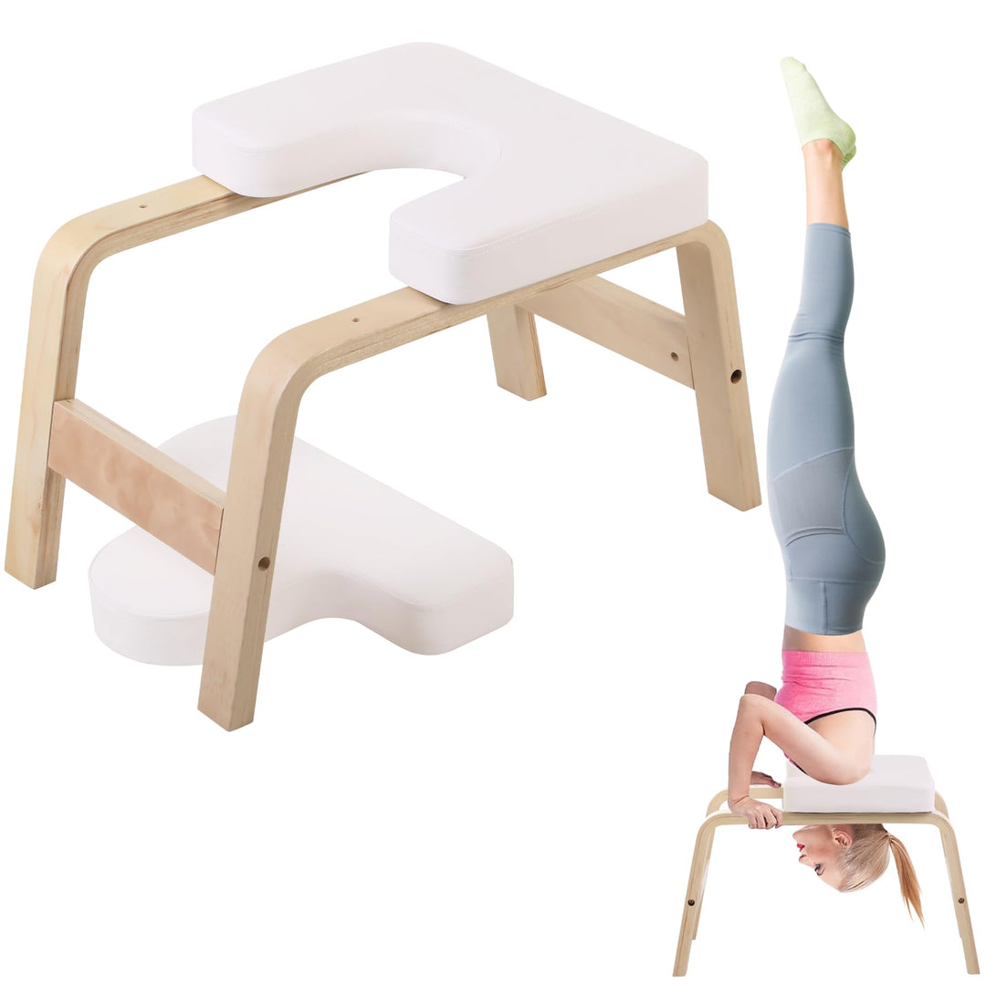 REDCAMP Yoga kopfstandhocker, Yoga Inversion Bank mit Holzrahmen und PU Pads, Entlasten Müdigkeit Ba
