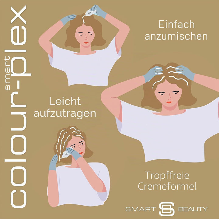 Aschblondes Haarfärbemittel mit Plex Haarpflege Conditioner, permanente Haarfarbe mit einer kühlen b
