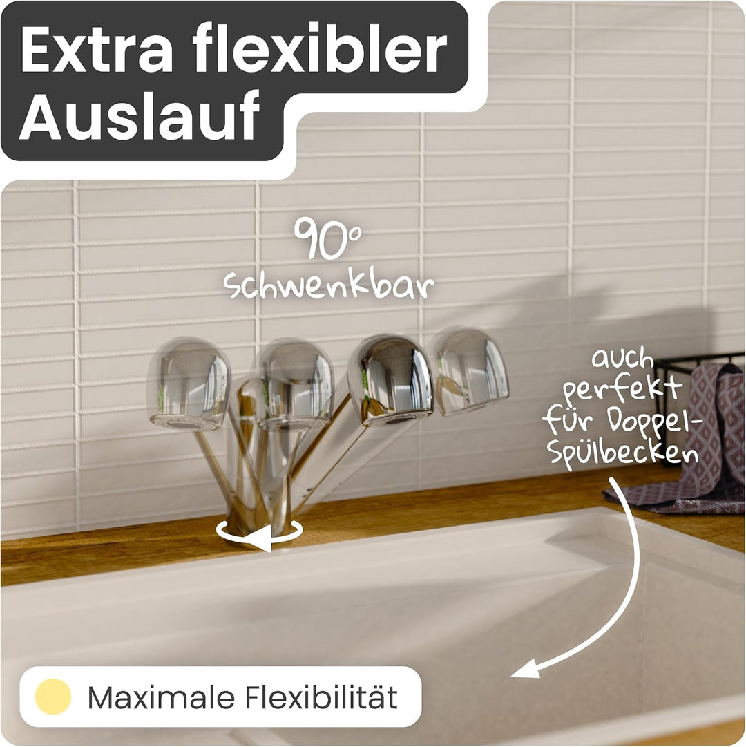 instmaier K2 Wasserhahn Küche ausziehbar | Spültischarmatur mit Geschirrbrause | Küchenarmatur mit 2