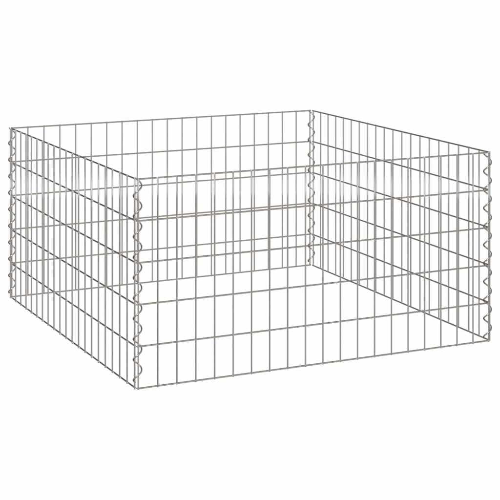 vidaXL Quadratischer Komposter 100 x 100 x 50 cm Eisen, Gartenkomposter, effizient, platzsparend, ur