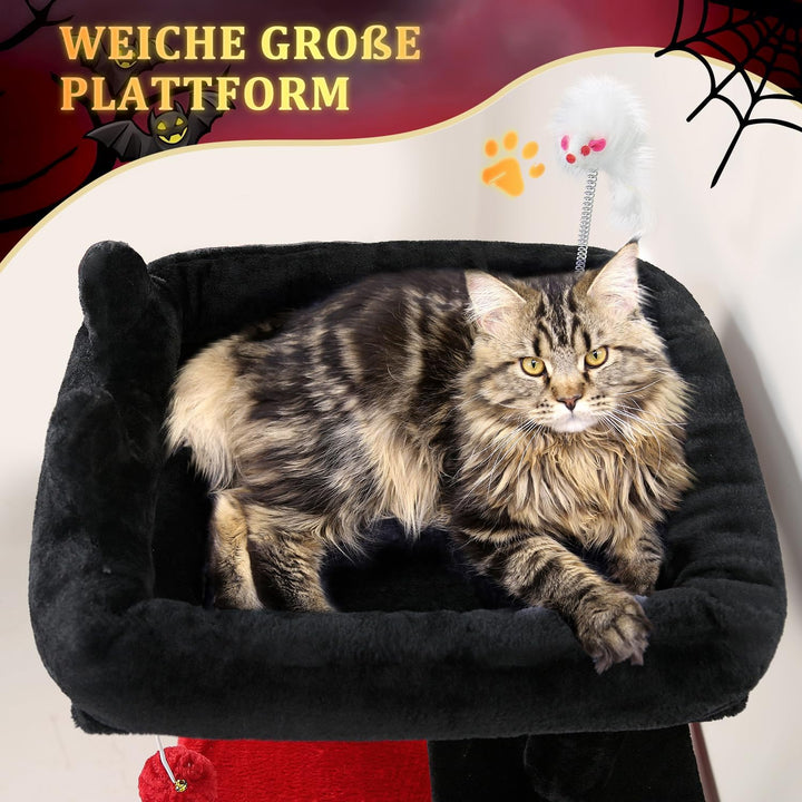 Globlazer FC50 Kratzbaum klein Stabil 127cm für Grosse/Senioren Katze | Katzenbaum mit Grosse Zweist