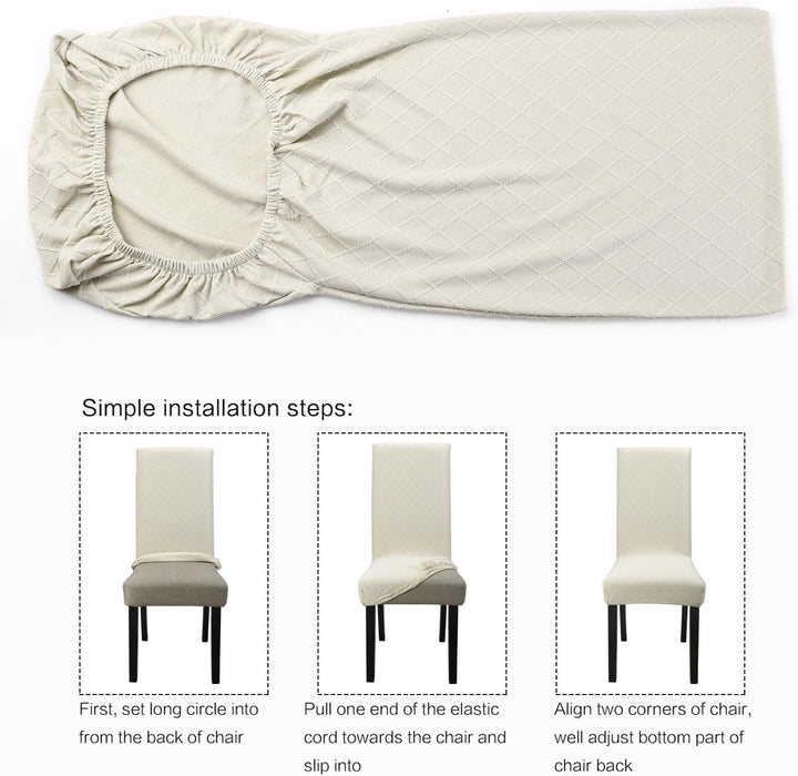 YISUN Universal Stretch Stuhlhussen 4er 6er Set Stuhlbezug für Stuhl Esszimmer (6er Set, Beige) Beig