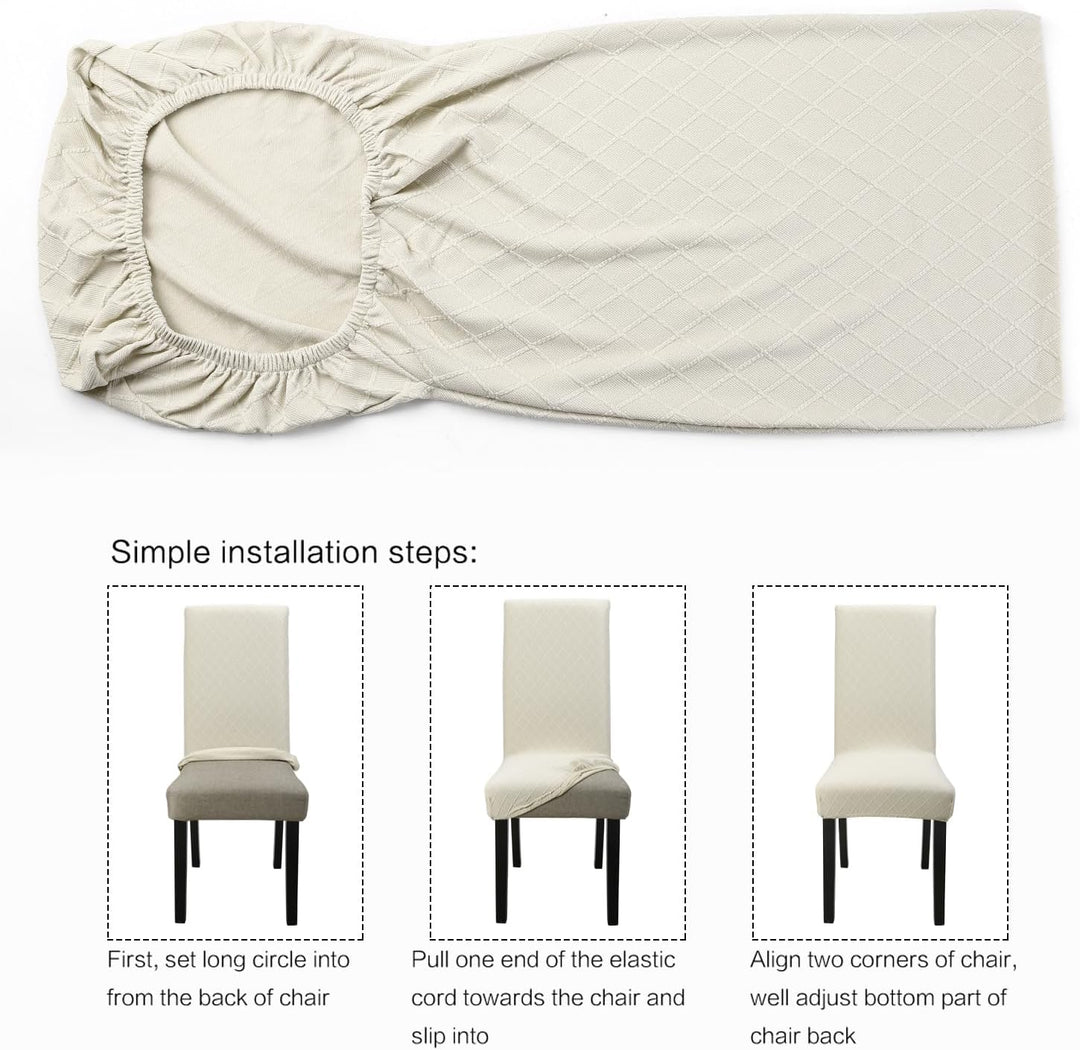 YISUN Universal Stretch Stuhlhussen 4er 6er Set Stuhlbezug für Stuhl Esszimmer (4er Set, Beige) Beig