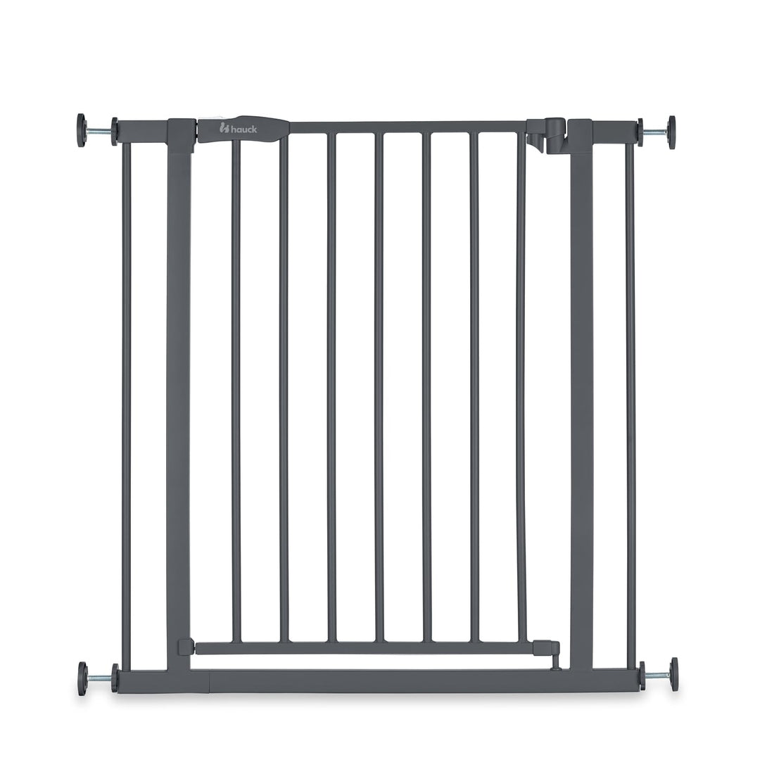 hauck Open N Stop 2, Dunkelgrau – Schutzgitter Treppe und Tür 75–80 cm – Kindersicheres Absperrgitte