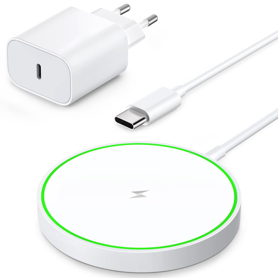 AMSKY Kompatibel mit Magsafe Ladegerät, 15W Magnetische Wireless Charger Kompatibel mit Magsafe Lade