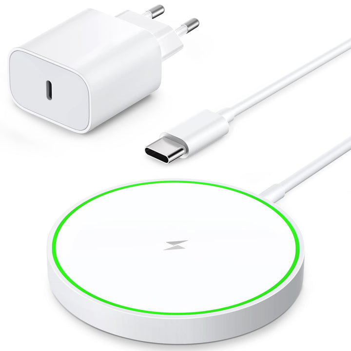 AMSKY Kompatibel mit Magsafe Ladegerät, 15W Magnetische Wireless Charger Kompatibel mit Magsafe Lade