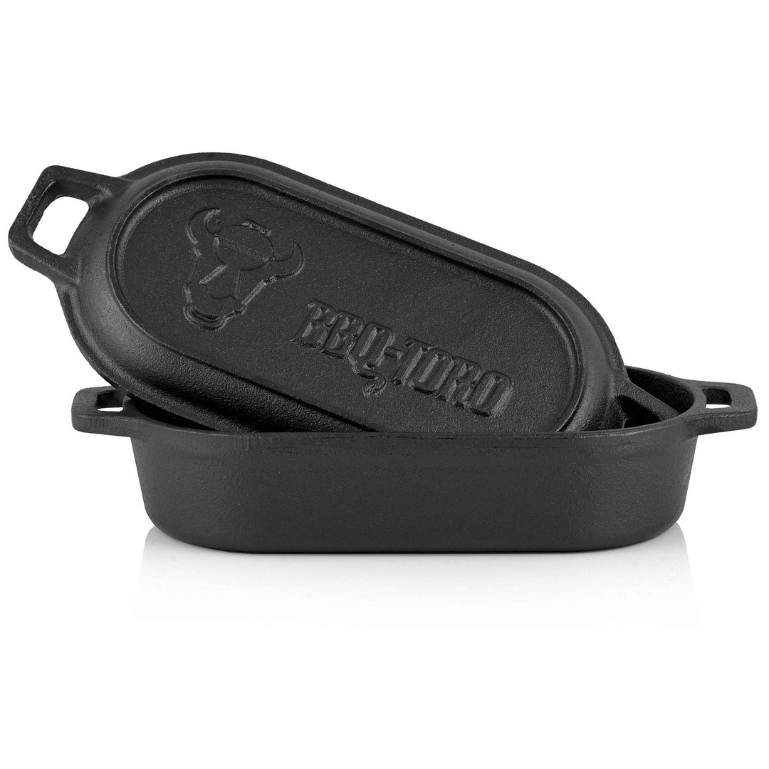 BBQ-Toro Gusseisen Bräter | 1 Liter - 29 x 12,5 x 5,5 cm | bereits eingebrannt - preseasoned | Dutch