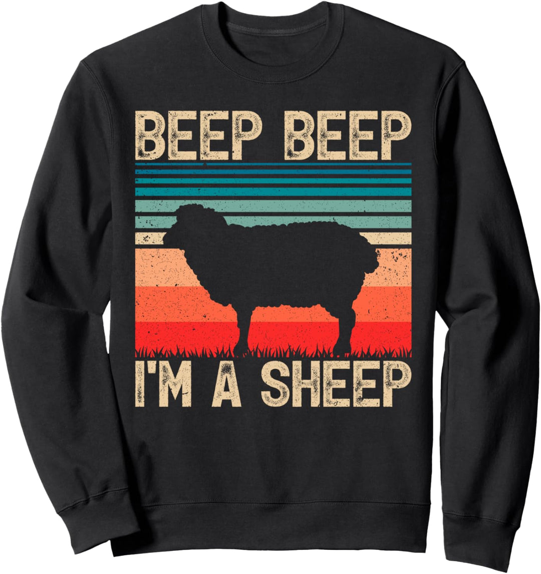 Vintage Beep Beep I'm A Sheep Retro Sheep Farmer Sweatshirt