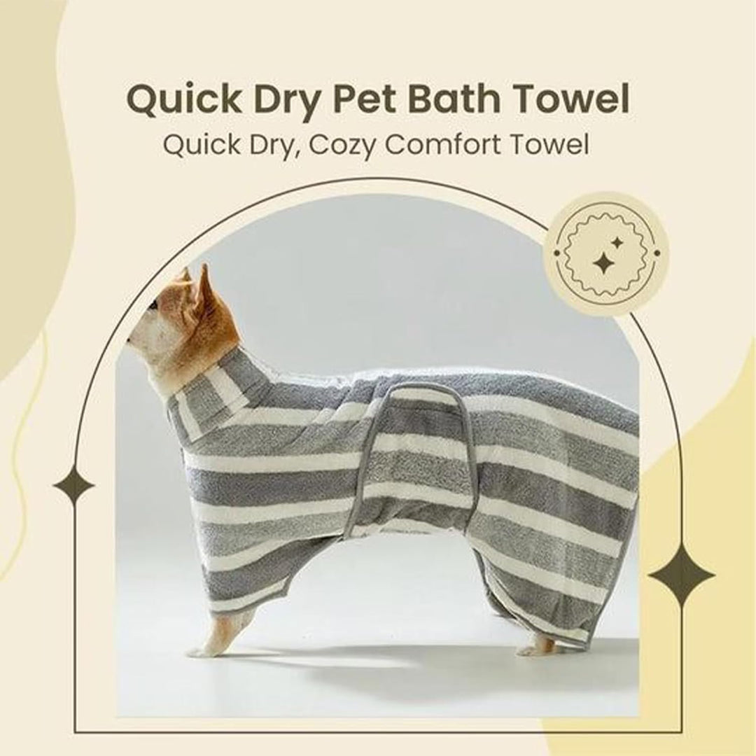 Hundehandtuch – Bademantel für Haustiere und Katzen, Mikrofaser, saugfähig, gestreift, Decke für nac