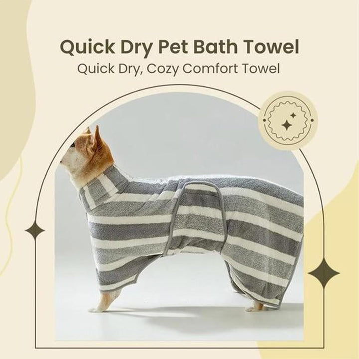 Hundehandtuch – Bademantel für Haustiere und Katzen, Mikrofaser, saugfähig, gestreift, Decke für nac