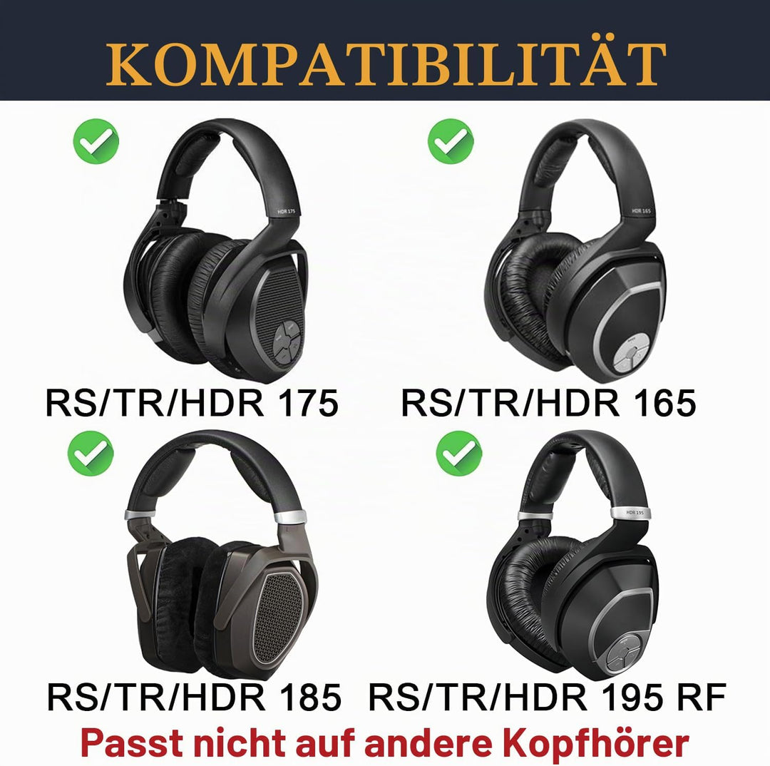 SOULWIT Kühlgel Ersatz Ohrpolster für Sennheiser RS165/RS175/RS185/RS195 (RS 165 175 185 195 RF), Er