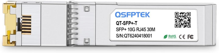 QSFPTEK Newest 10GBASE-T SFP+ RJ45 Transceiver up to 30m, 10G SFP+ to RJ45 Copper Mini-GBIC Modul fü