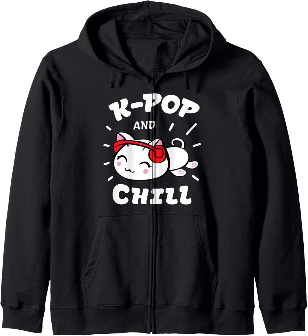 K-Pop and Chill mit niedlicher Kawaii Katze Kapuzenjacke