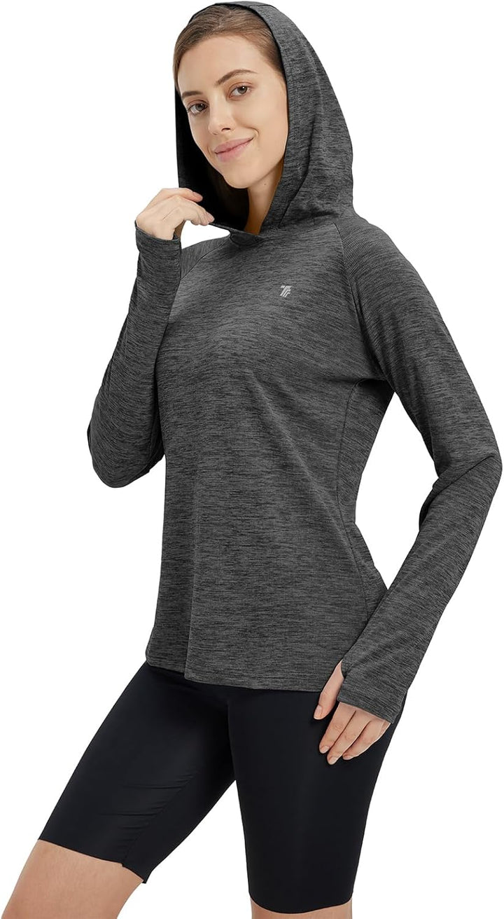 donhobo Damen Sport Shirt Langarm Laufshirt UPF 50+ UV Schutz Schnelltrocknend Pullover Sweatshirts