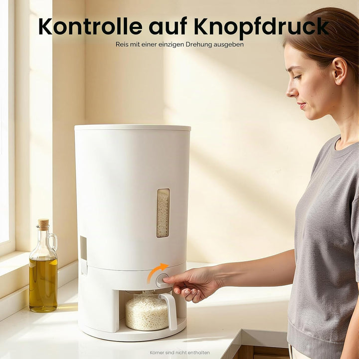 EurHomePlus Reisspender 6kg/10kg Food Storage Box Reisvorratsbehälter, Messbecher mit Skala, Luftdic