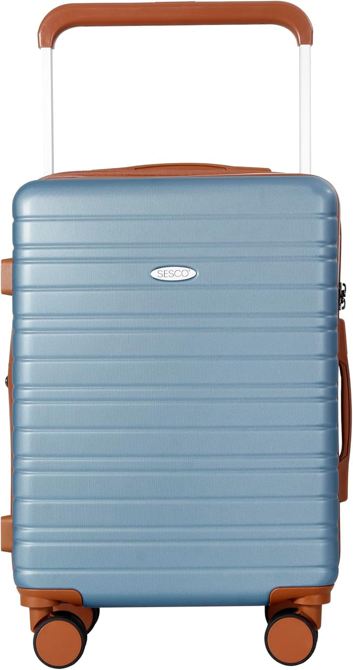 SESCO Reisekoffer Premium-Kofferset 3tlg. Koffer Trolleys Handgepäck Set, breiter Griff, TSA (blau/b