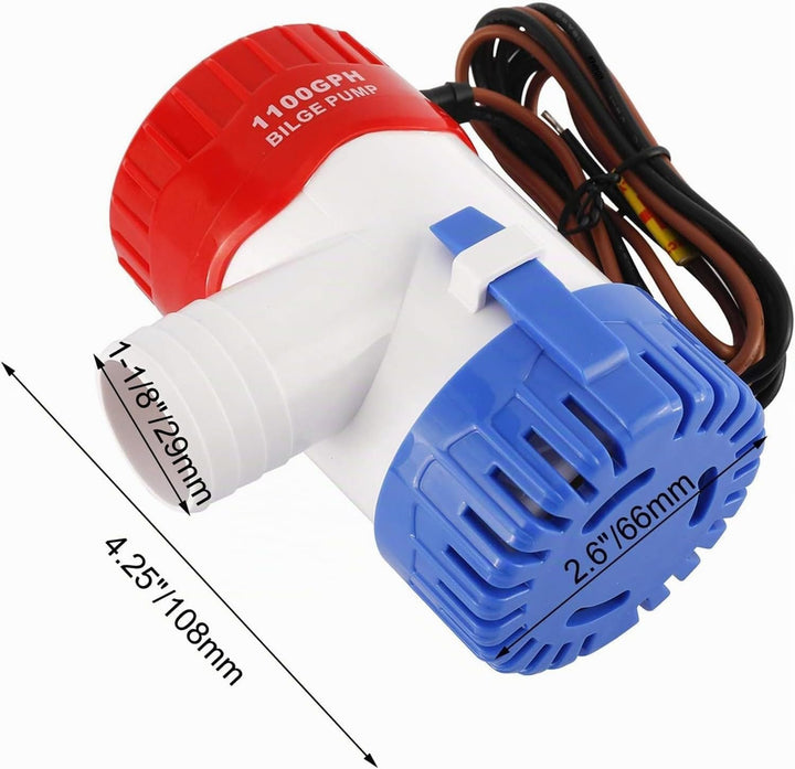 DCHOUSE 1100GPH Bilgenpumpe, elektrisch, 12 V DC, Bootspumpe, Tauchpumpe, Meerwasserpumpe, Solarpump