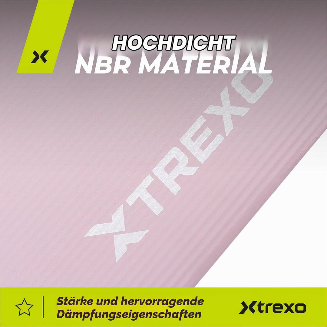 TREXO NBR Übungsmatte in Hellrosa 183 x 61 cm Material von aussergewöhnlicher Haltbarkeit und Flexib