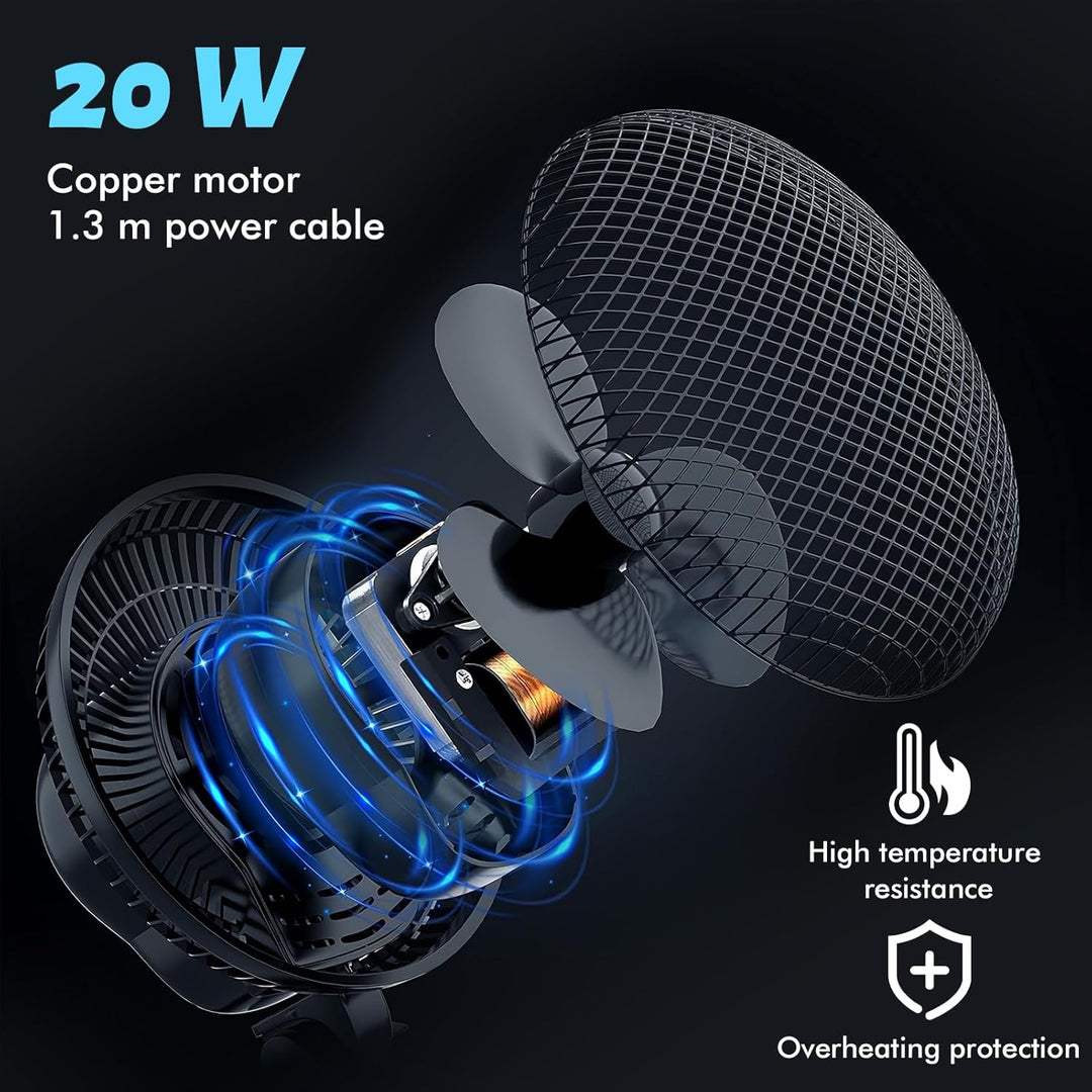 LTPAG Grow Ventilator mit Clip 20W, Oszillierend Leise Klein for Growzelt, 2 Geschwindigkeitsstufen,