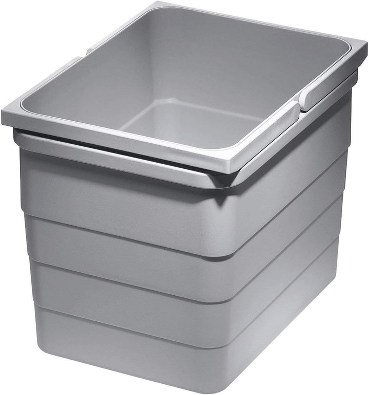 eins2vier Abfallsammler Höhe: 220 mm Volumen 12 Liter 230 x 306 mm alugrau 5170.10 Mülleimer Abfalle