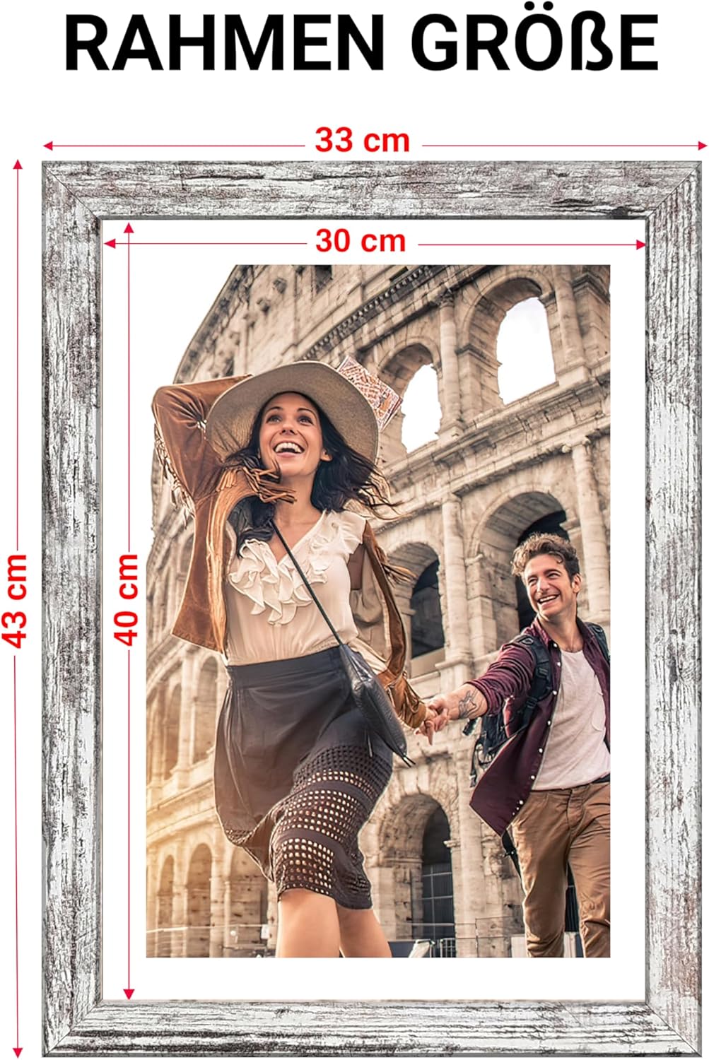 CABBEL 3er Set Bilderrahmen 30x40 cm MDF Holz-Rahmen mit bruchsicherem Acrylglas, ideal für Poster,