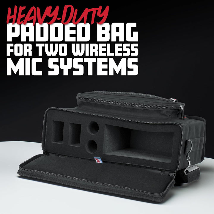 GATOR Cases GM-2W Softcase für ein komplettes HF-System und zwei Mikrofone 2 HF-Tonabnehmer Verstärk