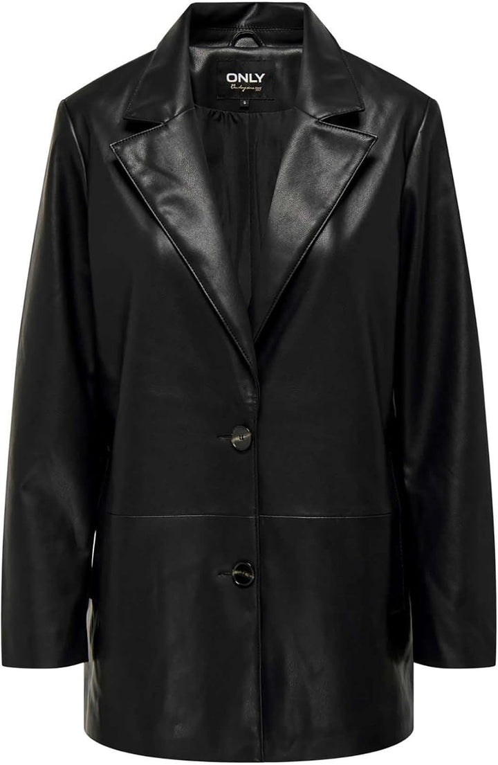 ONLY Damen Onlheidi Sus Sb Faux Leath Cc OTW Blazer XS Schwarz, XS Schwarz