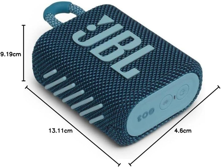 JBL GO 3 kleine Bluetooth Box in Blau – Wasserfester, tragbarer Lautsprecher für unterwegs – Bis zu